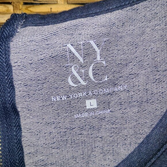 NY&C New York & Company Blue Dress SZ L LOVELY in Sequins Cold Shoulder - Picture 6 of 7